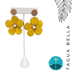 TAGUA FLOWER EARRINGS Artisan Handmade Tagua colorful unique statement jewelry